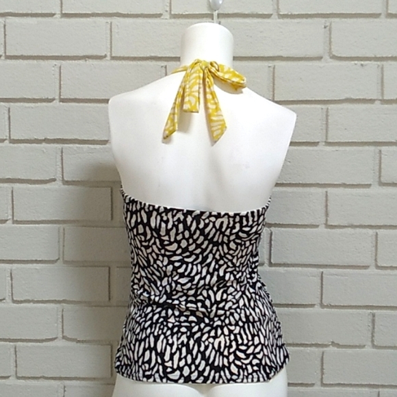 Sail Club Black/Yellow/White  Animal Print Tankini Top. Size Medium - Picture 5 of 10